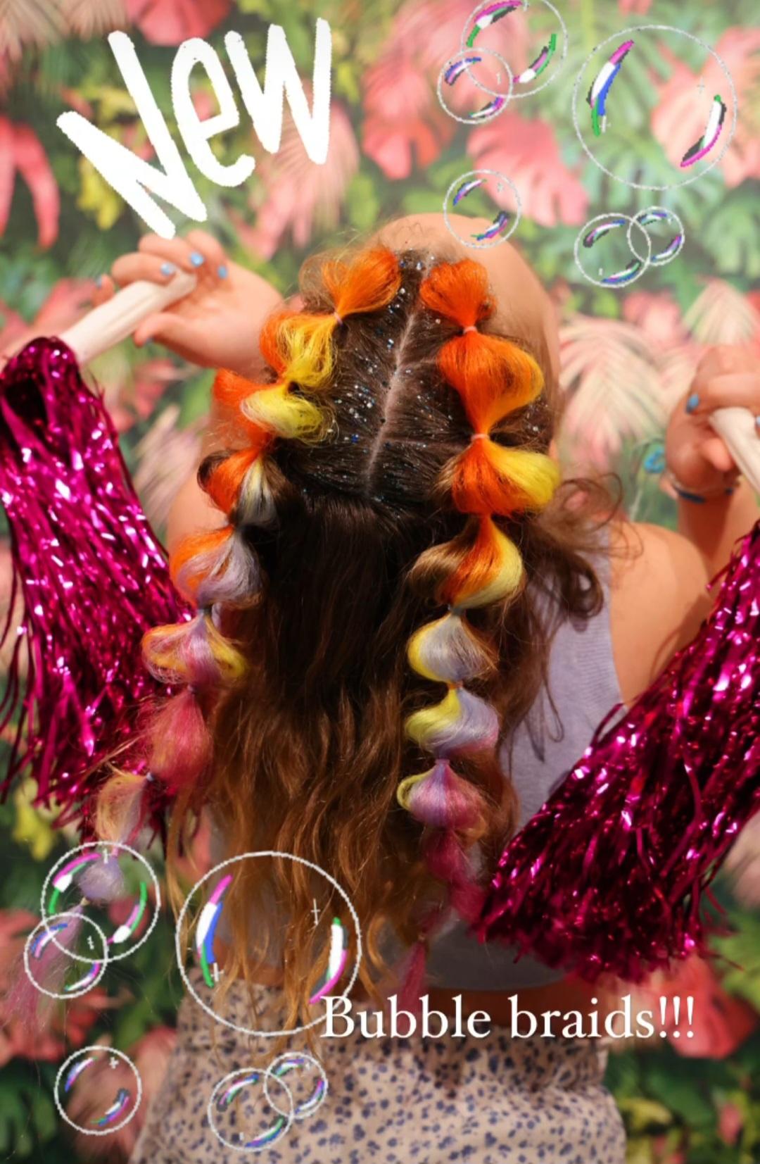 Mooi gevlecht haar, in met Bubble braids